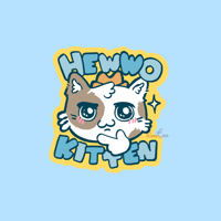 Hewwo Kitten Sticker