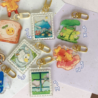 Image 4 of Froggie Double-Sided Acrylic Charm with Gold U-Ring Attachment