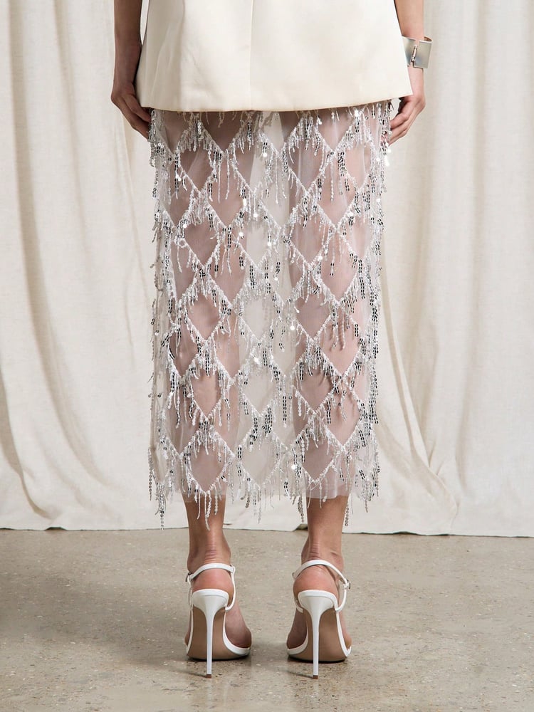 Image of Beaded Maxi Skirt