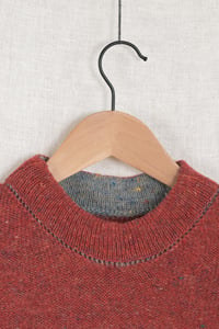 Image 3 of scottish merino wool tweed sweater - red