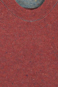 Image 4 of scottish merino wool tweed sweater - red