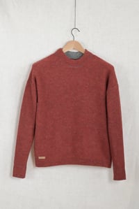 Image 1 of scottish merino wool tweed sweater - red