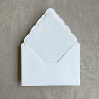 Image 4 of White grace floral laser cut vellum liner for A7 euro flap envelope PACK of 10