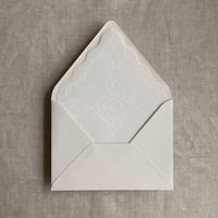 Image 3 of White grace floral laser cut vellum liner for A7 euro flap envelope PACK of 10