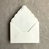 Image 5 of White grace floral laser cut vellum liner for A7 euro flap envelope PACK of 10