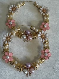 Image 1 of Creamy Girl Hoop Earrings