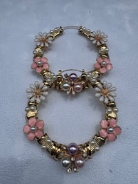 Image 2 of Creamy Girl Hoop Earrings