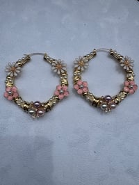 Image 3 of Creamy Girl Hoop Earrings