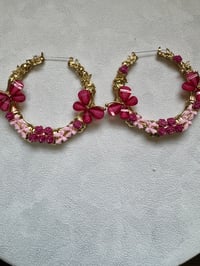 Image 1 of Butterfly & Bow Hoop Earrings 