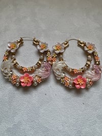 Image 1 of Under the Pink Sea Double Hoops
