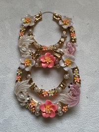 Image 2 of Under the Pink Sea Double Hoops