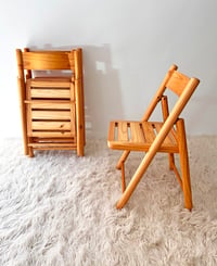 Image 6 of SET DE 4 SILLAS VINTAGE PLEGABLES DE MADERA, AÑOS 70