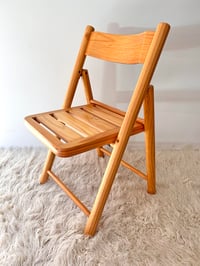Image 9 of SET DE 4 SILLAS VINTAGE PLEGABLES DE MADERA, AÑOS 70