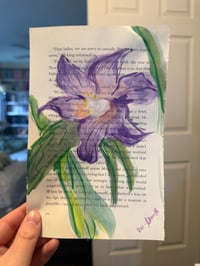 Image 2 of "Purple Amaryllis" Watercolor Painting 