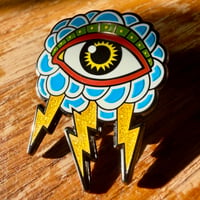 Image 3 of Eye of the Storm Enamel Pin American Traditional Tattoo 1.5” Hard Enamel