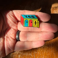 Image 2 of Khruangbin Evan Finds the Third Room Enamel Pin YES! Gold Door 4th Variant LE88