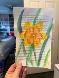Image 2 of "Orange Daffodil" Watercolor Painting 
