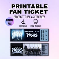 Image 1 of Printable Monster X Fan Ticket - Instant Digital Download