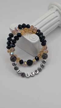 Image 1 of Hufflepuff Inspired Double Stack Bracelets