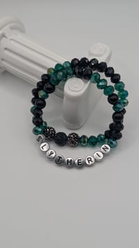 Image 1 of Slytherin Inspired Double Stack Bracelets