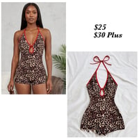 Leopard and Red Romper