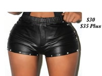 Leather Stud Shorts