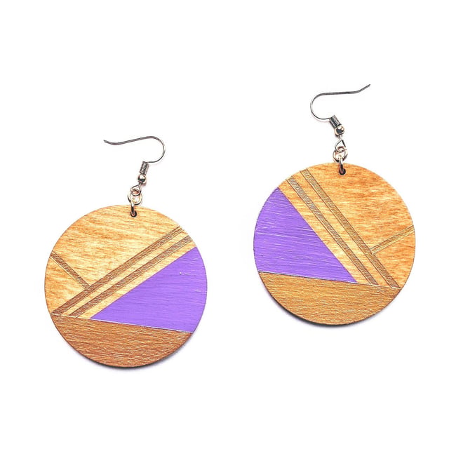 Isla Colorblock Wood Earrings 