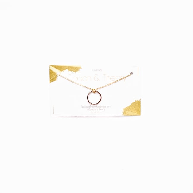 Gold Circle Dainty Necklace 