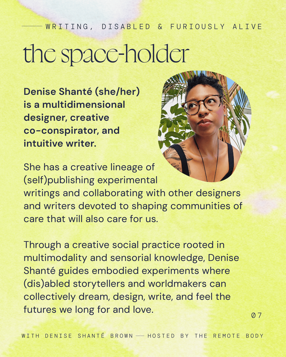 Image of Course: Writing, Disabled & Furiously Alive with Denise Shanté Brown