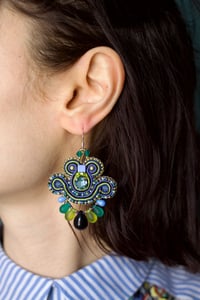 Image 7 of Mini Earrings - Mousse anisée - Fermoirs Argent 925 