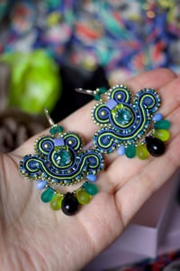 Image 5 of Mini Earrings - Mousse anisée - Fermoirs Argent 925 