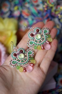 Image 2 of Mini Earrings - Glaçage nacré - Fermoirs Argent 925 