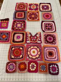 Image 5 of 044 - Medium - Granny Square Pink Orange 