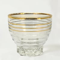 Image 9 of Service à liqueur carafe et 6 verres en verre liserés dorés à l'or fin - vintage 1930 - 40