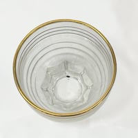 Image 10 of Service à liqueur carafe et 6 verres en verre liserés dorés à l'or fin - vintage 1930 - 40