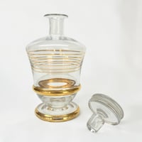 Image 3 of Service à liqueur carafe et 6 verres en verre liserés dorés à l'or fin - vintage 1930 - 40