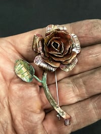 Image 2 of Copper Rose Brooch