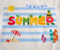 Image 2 of Handmade Summer Fruit Canvas Tote Bag, Reusable, beach, sun, sand, reading, swim, surf
