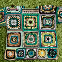 Image 2 of 045 - Large - Granny Square Green Brown