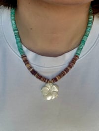Image 2 of Kate in Turquoise - Shells with Mother of Pearl 