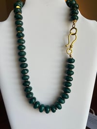 Image 1 of Sapphire green cut crystal necklace