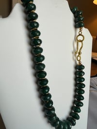 Image 3 of Sapphire green cut crystal necklace