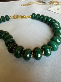 Image 5 of Sapphire green cut crystal necklace