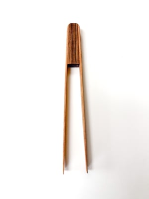 Image of Maple & Walnut Wooden Toaster Tong-Handmade Wood Toaster Tong, Kitchen Tool