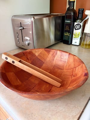 Image of Maple & Walnut Wooden Toaster Tong-Handmade Wood Toaster Tong, Kitchen Tool