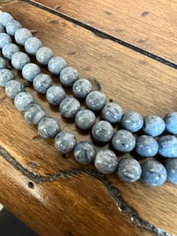 Image 2 of Gray/Blue triple strand necklace