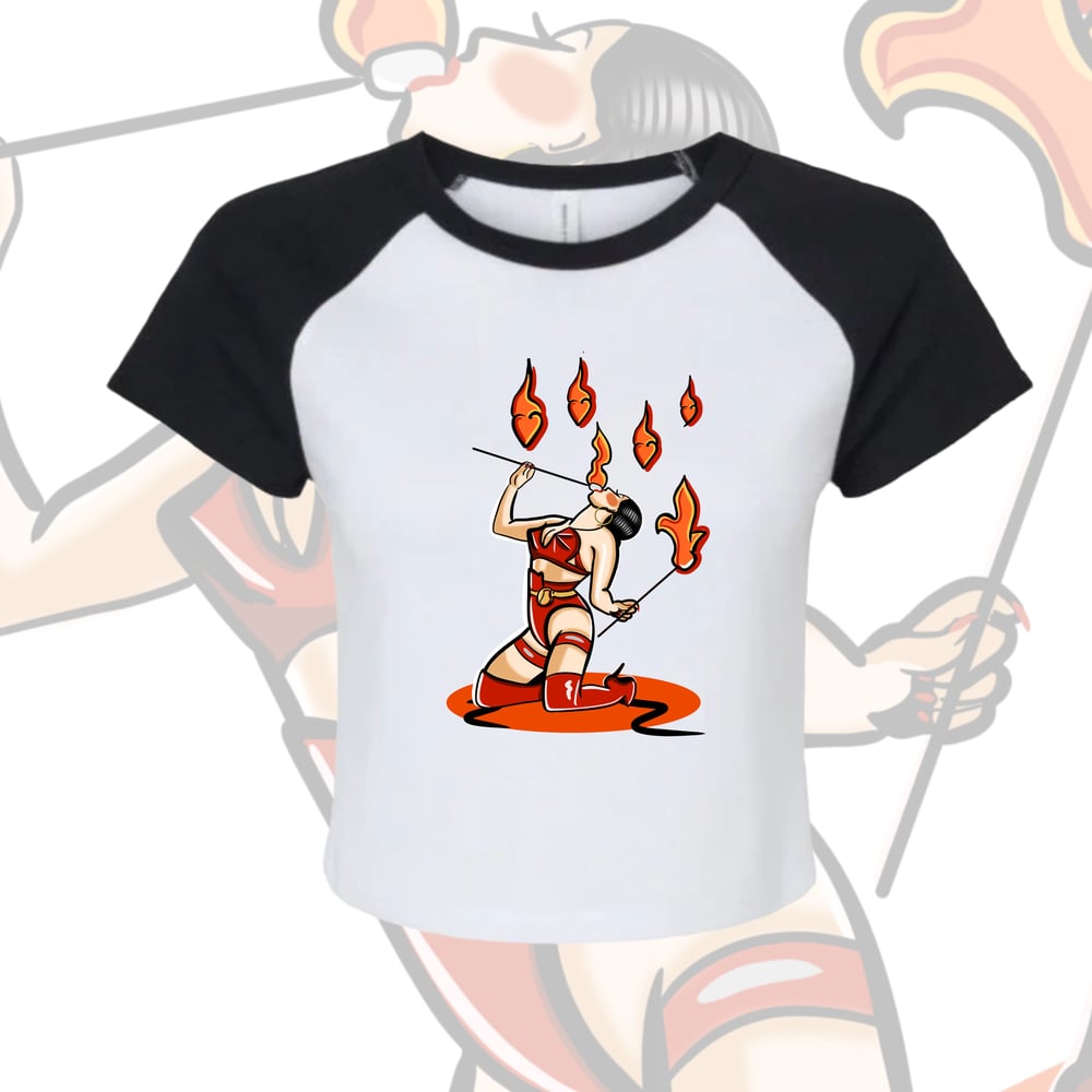 Image of “Fire Fatale” Raglan Crop Tee