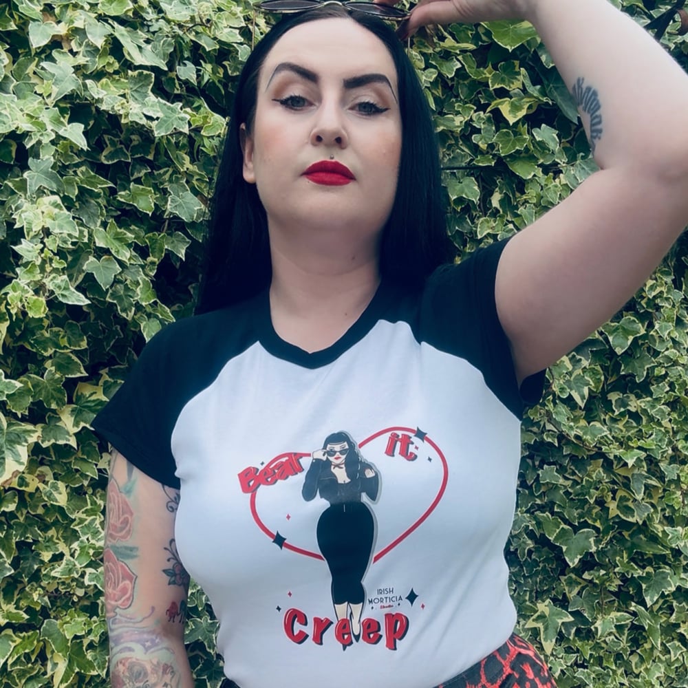 Image of “Beat it Creep” Raglan Crop Tee