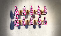 Image 1 of LONG STILETTO PINK LEOPARD ACRYLIC NAILS