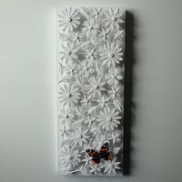 Image 1 of White Flowers Wall Sculpture